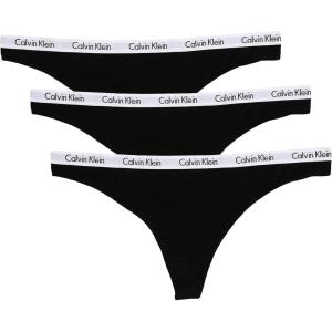 imageCalvin Klein Womens Carousel Logo Cotton Stretch Thong Panties 3 PackBlackBlackBlack