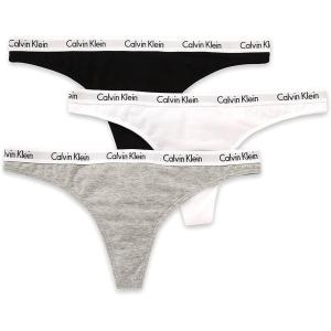 imageCalvin Klein Womens Carousel Logo Cotton Stretch Thong Panties 3 PackBlackWhiteGrey