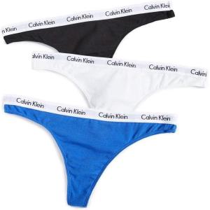 imageCalvin Klein Womens Carousel Logo Cotton Stretch Thong Panties 3 PackBlackWhiteStellar