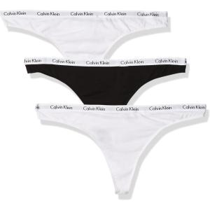 imageCalvin Klein Womens Carousel Logo Cotton Stretch Thong Panties 3 PackBlackWhiteWhite