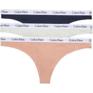 imageCalvin Klein Womens Carousel Logo Cotton Stretch Thong Panties 3 PackCanary GreenStone GreyBlueberry