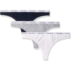 imageCalvin Klein Womens Carousel Logo Cotton Stretch Thong Panties 3 PackShorelineWhiteStripe