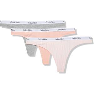 imageCalvin Klein Womens Carousel Logo Cotton Stretch Thong Panties 3 PackTropical Fun Grey Heather Feeder Stripe Tropical Fun