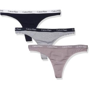 imageCalvin Klein Womens Carousel Logo Cotton Stretch Thong Panties 3 PackUtopiaShorelineFeeder Stripe
