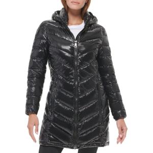 imageCalvin Klein Womens Chevron Quilting Casual Lightweight JacketQuilted Shiny Black