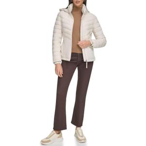 imageCalvin Klein Womens Classic Hooded Zip Front Puffer CoatStony Beige