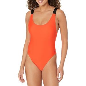 imageCalvin Klein Womens Classic Over The Shoulder One Piece SwimsuitVermillion Logo