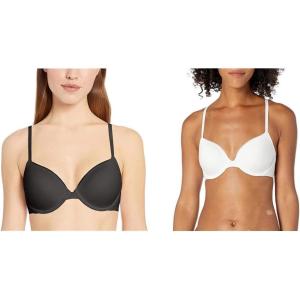 imageCalvin Klein Womens Constant Convertible Strap Lightly Lined Demi BraBlack  White