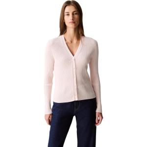 imageCalvin Klein Womens Cotton Rib CardiganSilver Peony