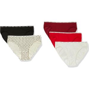 imageCalvin Klein Womens Cotton Stretch Logo Bikini Panties MultipackStar Stamp BlackExactRed CarpetBlackSnow Heather