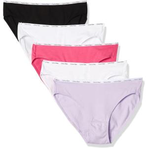 imageCalvin Klein Womens Cotton Stretch Logo Bikini Panties MultipackWhiteBlackLovelyElectric Pink