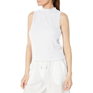 imageCalvin Klein Womens Everyday Embrodery Monogram Cropped SS Short Sleeve Mock NeckWhite