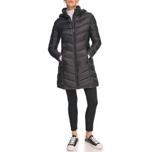imageCalvin Klein Womens Everyday Hooded Zip Front Puffer Long Sleeve CoatLightweight Black