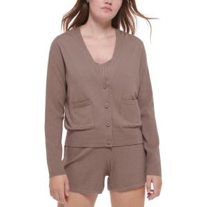 imageCalvin Klein Womens Front Pocket Button Up SweaterHazelwood Heather