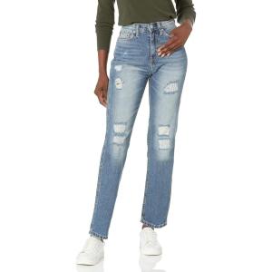 imageCalvin Klein Womens High Rise Straight Fit JeansBlue Distressed