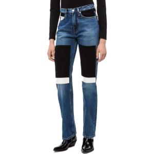 imageCalvin Klein Womens High Rise Straight Fit JeansKeeling Patch