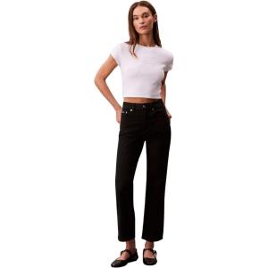 imageCalvin Klein Womens High Rise Straight Fit JeansTrue Black