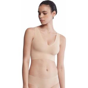 imageCalvin Klein Womens Invisibles Comfort Seamless Lightly Lined V Neck Bralette BraBeige