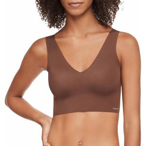 imageCalvin Klein Womens Invisibles Comfort Seamless Lightly Lined V Neck Bralette BraChestnut