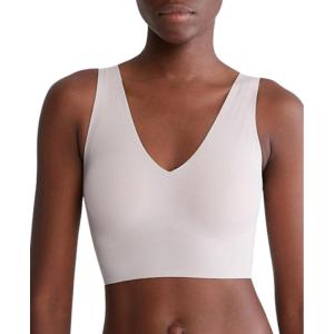 imageCalvin Klein Womens Invisibles Comfort Seamless Lightly Lined V Neck Bralette BraCloud Gray