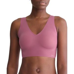 imageCalvin Klein Womens Invisibles Comfort Seamless Lightly Lined V Neck Bralette BraDeep Mauve
