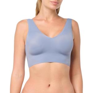 imageCalvin Klein Womens Invisibles Comfort Seamless Lightly Lined V Neck Bralette BraFlint Stone