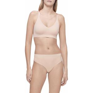 imageCalvin Klein Womens Invisibles Comfort Seamless Wirefree Lightly Lined Triangle Bralette BraBare Lace Racerback