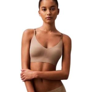 imageCalvin Klein Womens Invisibles Comfort Seamless Wirefree Lightly Lined Triangle Bralette BraCaf Fun W Woodland Logo