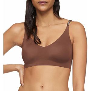imageCalvin Klein Womens Invisibles Comfort Seamless Wirefree Lightly Lined Triangle Bralette BraChestnut