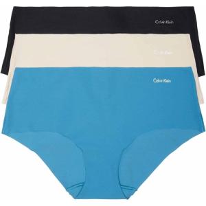 imageCalvin Klein Womens Invisibles Hipster Multipack PantyTapestry TealBuff BeigeBlack