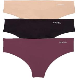 imageCalvin Klein Womens Invisibles Seamless Thong Panties 3 PackCaramelPlumBlack