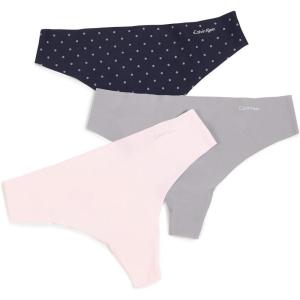 imageCalvin Klein Womens Invisibles Seamless Thong Panties 3 PackLight CaramelNymphs ThighCovet