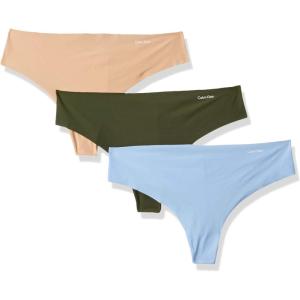 imageCalvin Klein Womens Invisibles Seamless Thong Panties 3 PackSensory BlueDuffel Bag Bare