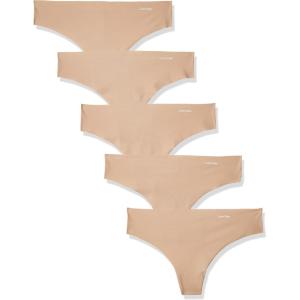 imageCalvin Klein Womens Invisibles Seamless Thong Panties 5 PackLight Caramel 5 Pack