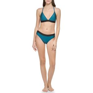 imageCalvin Klein Womens Low Waisted Elastic Logo Triangle Bikini SetCypress Shimmer