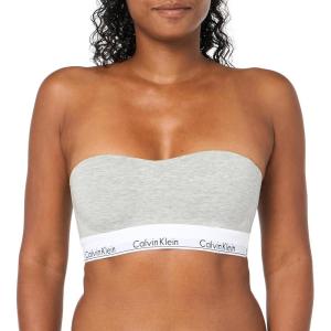 imageCalvin Klein Womens Modern Cotton Lightly Lined Bandeau BraGrey Heather