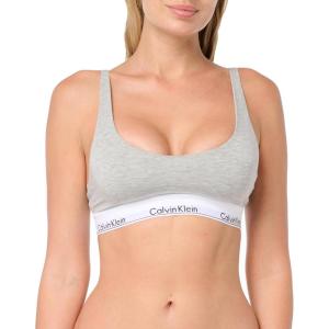 imageCalvin Klein Womens Modern Cotton Lightly Lined Scoopneck BraletteGrey Heather