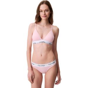 imageCalvin Klein Womens Modern Cotton Lightly Lined Triangle Wireless BraletteBuff Pink