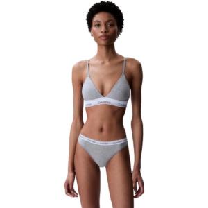 imageCalvin Klein Womens Modern Cotton Lightly Lined Triangle Wireless BraletteGrey Heather