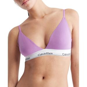 imageCalvin Klein Womens Modern Cotton Lightly Lined Triangle Wireless BraletteIris Orchid