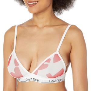 imageCalvin Klein Womens Modern Cotton Lightly Lined Triangle Wireless BraletteRemembered Hearts Orange Odyssey