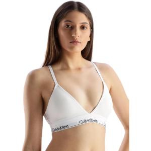 imageCalvin Klein Womens Modern Cotton Lightly Lined Triangle Wireless BraletteWhite
