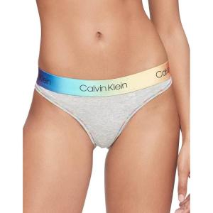 imageCalvin Klein Womens Modern Cotton ThongPantyGrey Heather Gradient Rainbow