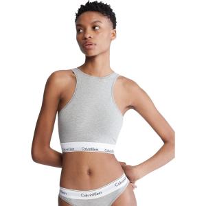 imageCalvin Klein Womens Modern Cotton Unlined Wireless BraletteGrey Heather Longline