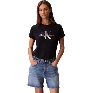 imageCalvin Klein Womens Monogram Logo Crewneck TShirtDark Sapphire