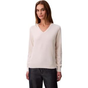 imageCalvin Klein Womens Monogram Logo VNeck SweaterChalk