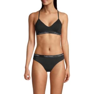 imageCalvin Klein Womens Motive Cotton Lightly Lined Bralette BraBlack