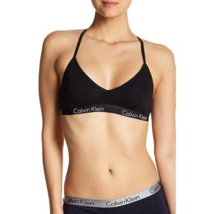 imageCalvin Klein Womens Motive Cotton Lightly Lined Bralette BraBlackqp1668001White