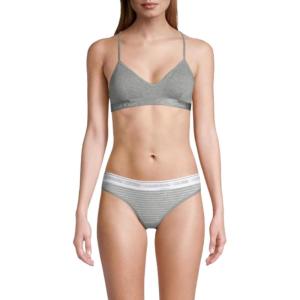 imageCalvin Klein Womens Motive Cotton Lightly Lined Bralette BraGrey Heather