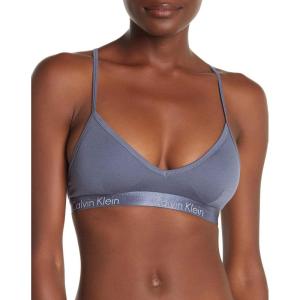 imageCalvin Klein Womens Motive Cotton Lightly Lined Bralette BraScorched Denim